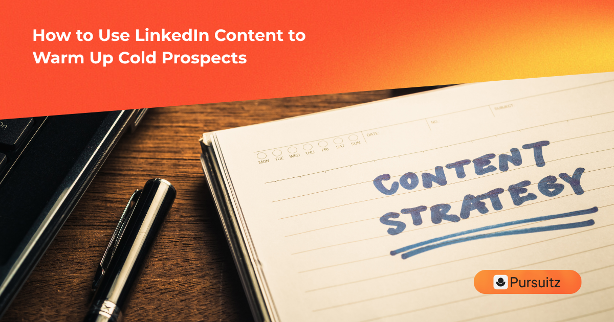 B2B sales professional engaging with LinkedIn content to warm up prospects before outreach